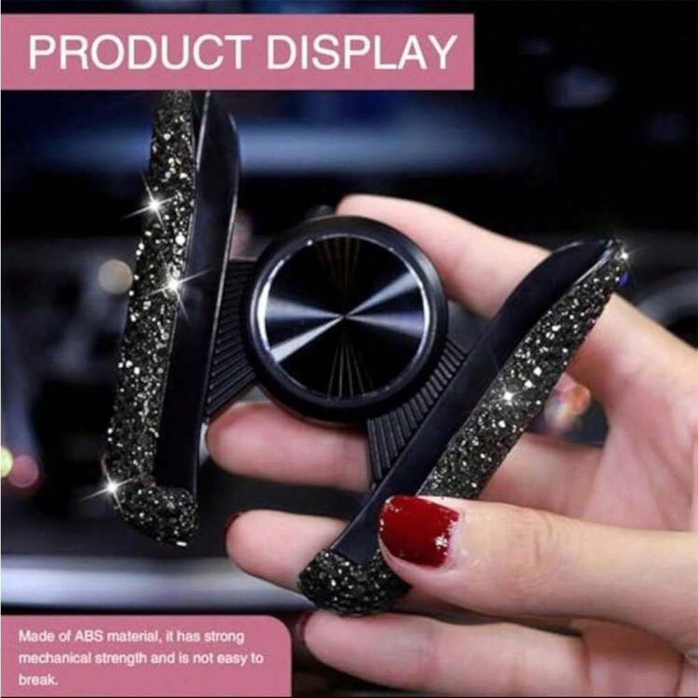 Black Glitter Car Phone Holder